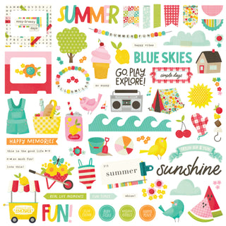 Sweet Summertime Chipboard Pieces