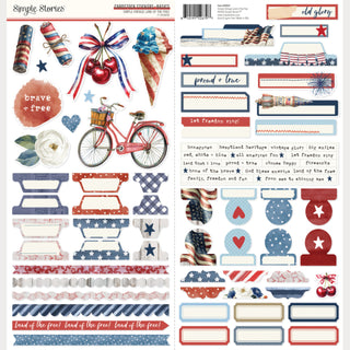 Simple Vintage Land of the Free Cardstock Stickers Basics