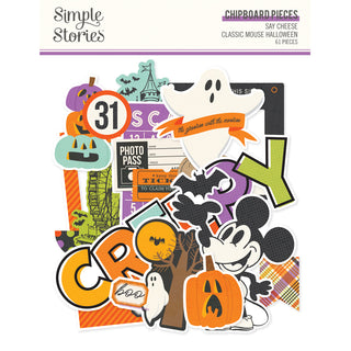 Say Cheese Classic Mouse Halloween Chipboard Pieces