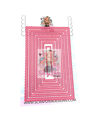 5x8  Scalloped Nested Rectangle