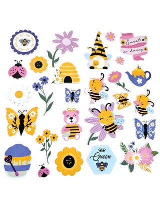 Bee Happy Chipboard Stickers
