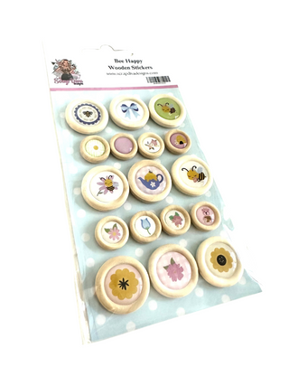 Bee Happy Wooden Stickers