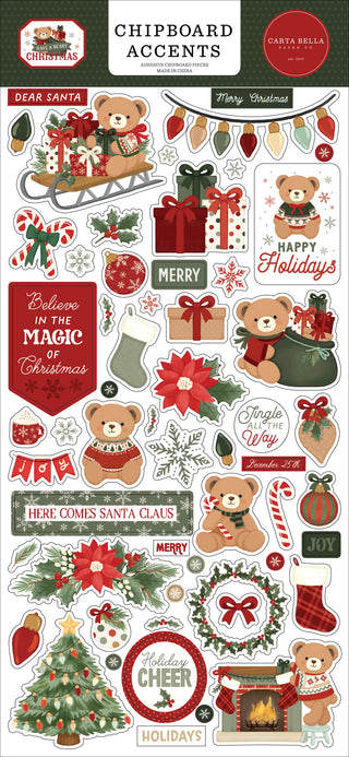 Have A Beary Christmas 6 x 13 Chipboard Accents