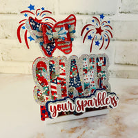 American Flag Butterfly Straw Topper