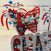 American Flag Butterfly Straw Topper