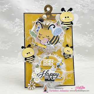 Bee Happy Chipboard Stickers