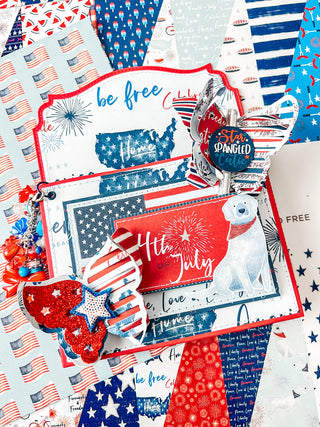 American Flag Butterfly Straw Topper