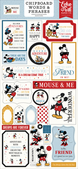 Mouse And Me 6x13 Chipboard Word & Phrases