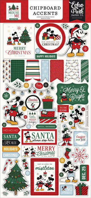 Mouse and Me Christmas 6x13 Chipboard Accents