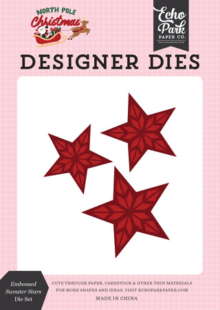 North Pole Christmas Embossed Sweater Stars Die Set