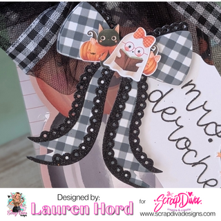 Halloween Scalloped Bow Large
