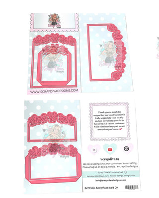 5 x 7 Folio Snowflake Add On Die Set