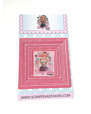 6 x 6 Scalloped Square Nesting Set