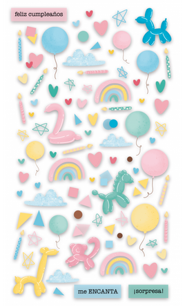 "Confeti" Puffy Stickers 92 pcs